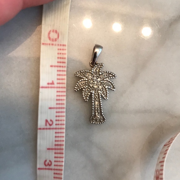 Sterling Silver and Diamond Palm Tree Pendant - Picture 6 of 6